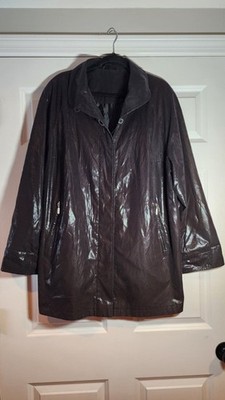 Flamma Vintage Shiny Black Lightweight Button Down Jacket. No size, approx 25in