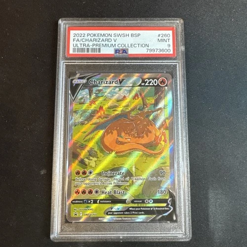 New Listing2022 Pokemon Charizard V SWSH260 Full Art Ultra Premium Collection - PSA 9