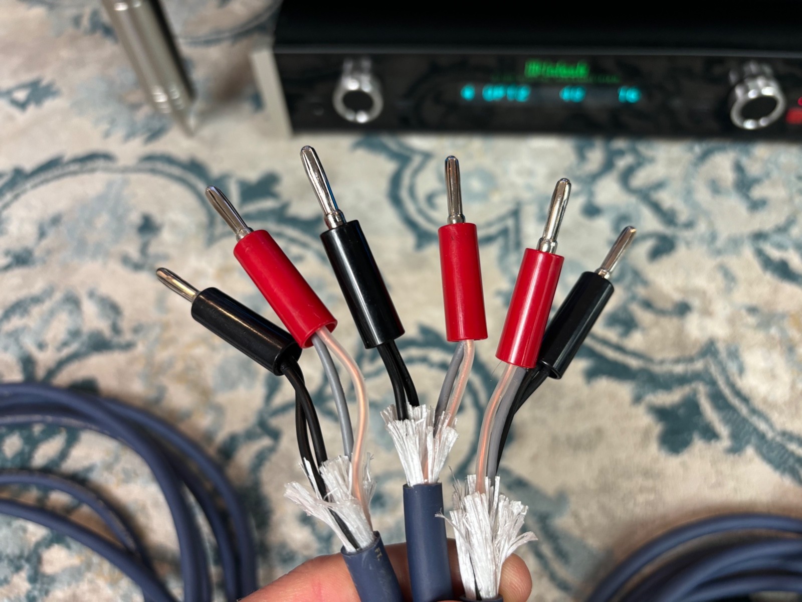 Audioquest Type 4 Speaker Cable Hyperlitz LGC Copper Blue - 15 Ft Trio - Banana