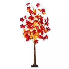 6 Ft. Pre-Lit Autumn Weeping Maple Artificial Fall Tree with 300 Warm White LED