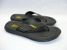 Studio 35 Mens Large 10-11 Black Rubber Flip Flop Slides Sandals Shoes