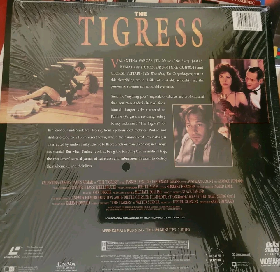 LD THE TIGRESS UNCUT HOT VALENTINA VARGAS SEXY LASERDISC JAMES REMAR - Image 2 of 2