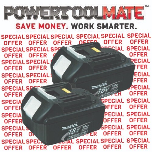 Makita Genuine BL1830 TWIN PACK 18V 3.0ah Lithium-ion LXT Battery UK