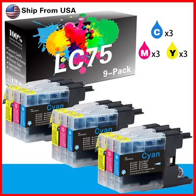 9PK LC75 LC75 XXL Ink Cartridge for MFC J825DW J835DW Printer | eBay