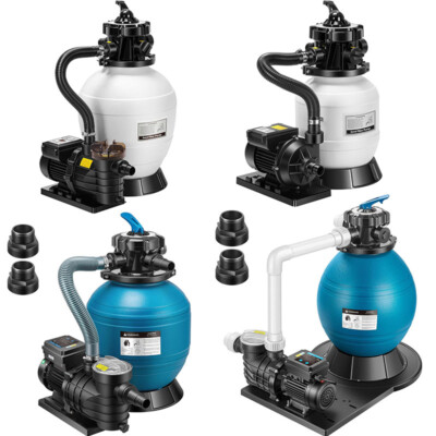 Sand Filter Pool Pump 10''-16'' 2087-3168 GPH Timer 6/7-Way Valve  In/Above Ground