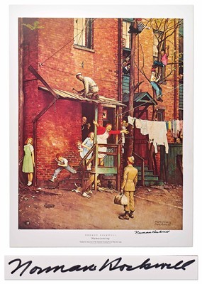 Norman Rockwell Signed Lithograph of His Famous Painting ''Homecoming''