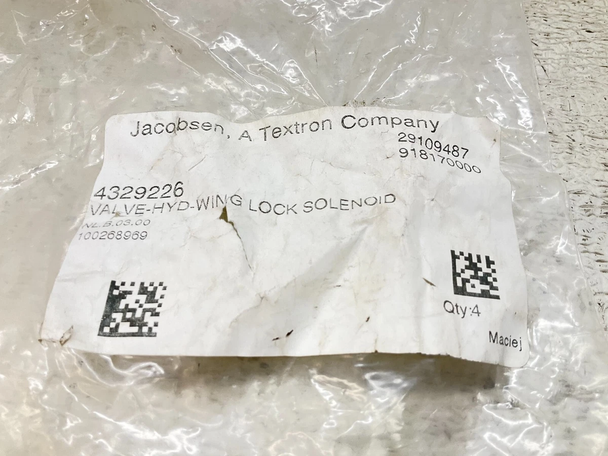Jacobsen 4329226 Hydraulic Wing Lock Solenoid Valve 63823002 New 