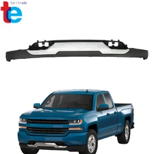Front Bumper Valance & Chrome Skid Plate Set For 2016-2019 Silverado 1500