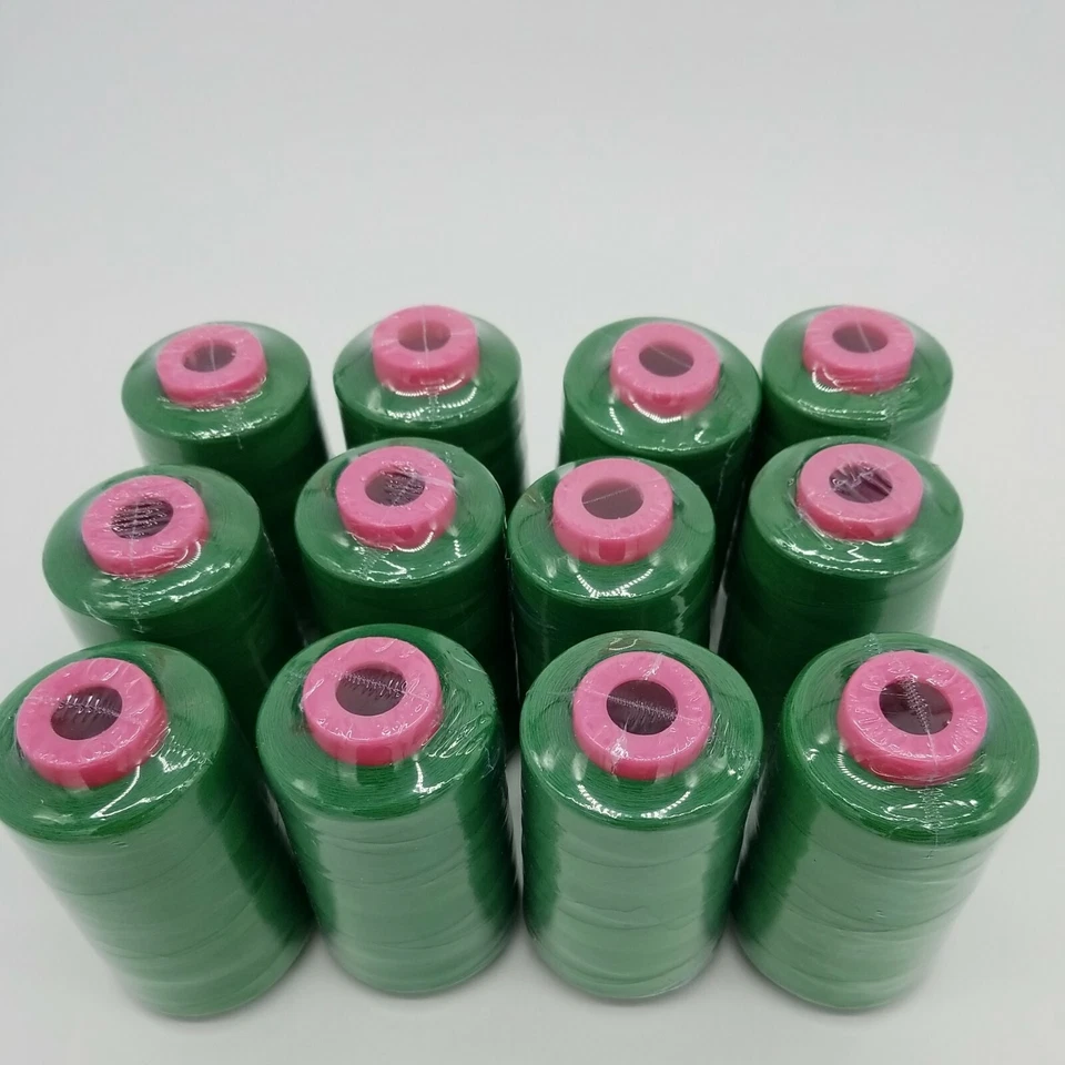 12 Big Spools Kelly GREEN Serger Sewing Machine Thread 6000 YARDS / Cone T27 S/2 - Image 4 of 4
