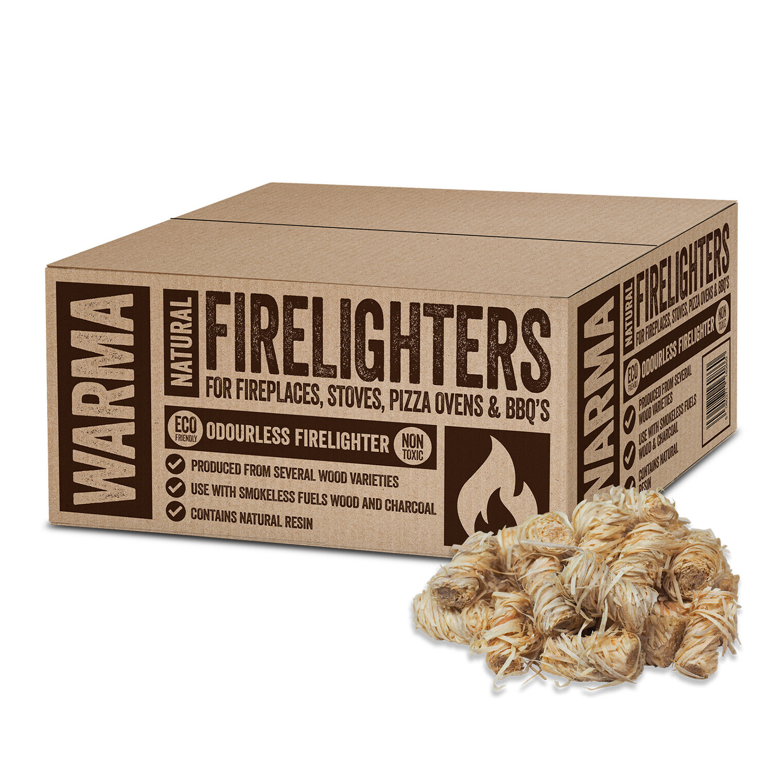Natural Eco Wood Wool Firelighters 200PC Firestarters Open Fire Stove  BBQu0026#039;s Oven | eBay
