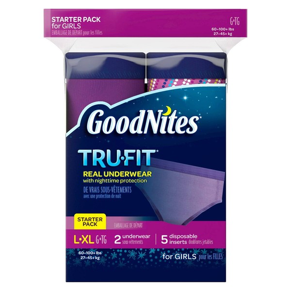 L/xl GoodNites Trufit Bedwetting Underwear Girls 2 Starter Kits 4