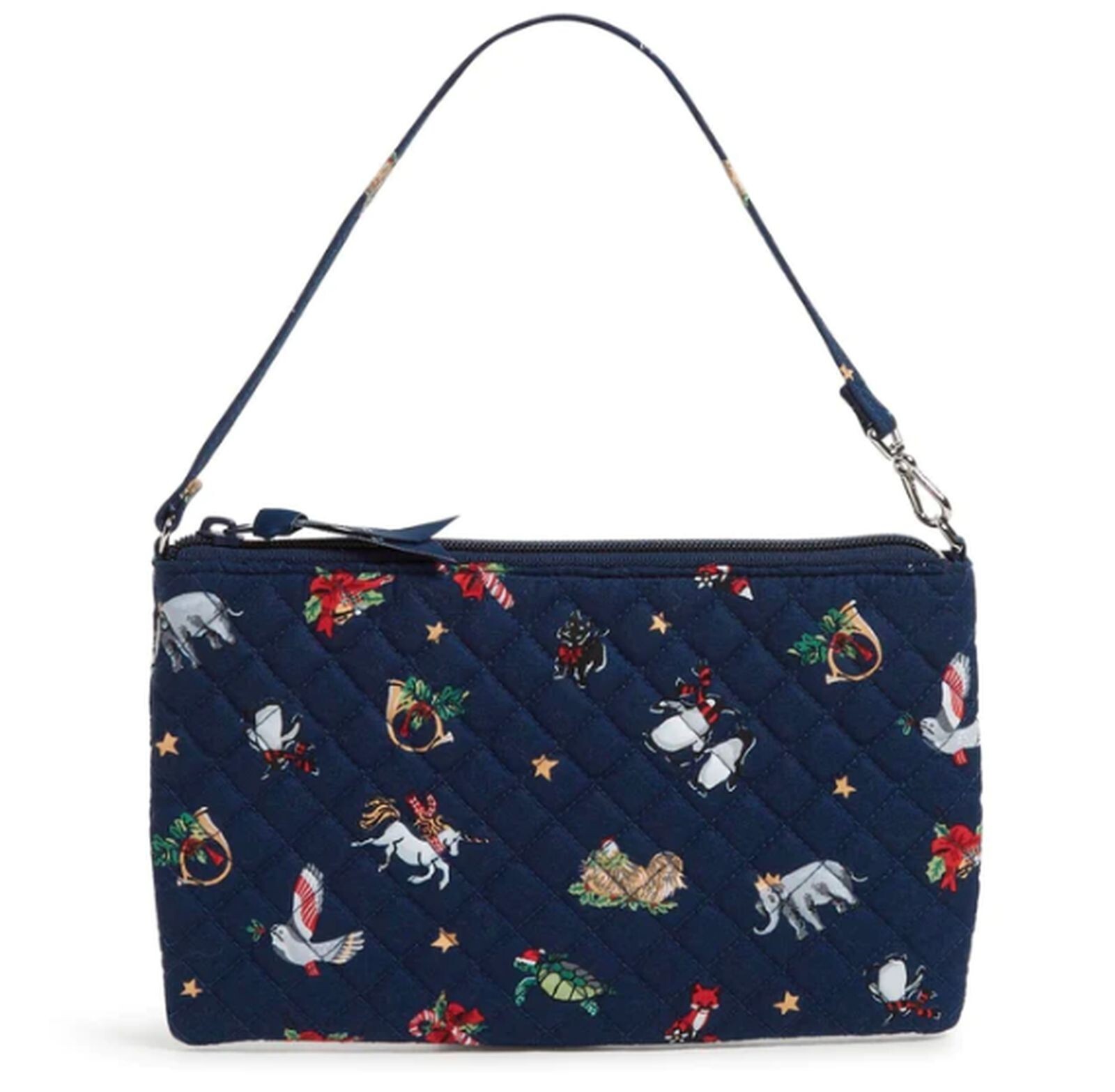 Vera Bradley Wristlet RFID Convertible Zip Snow Globe Motifs 100% Cotton New $48