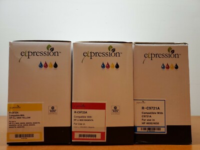 New Sealed Box EXPRESSION HP Copmatible Set of R-C9722A C9723A C9721A Free Ship