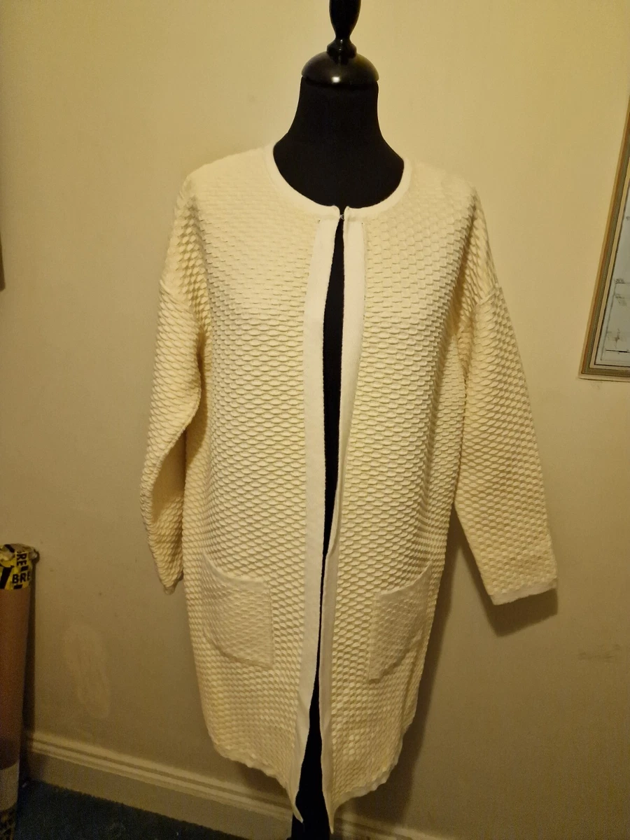 M S Cardigan Coatigan coat cardigan. UK 14. Cream Off White