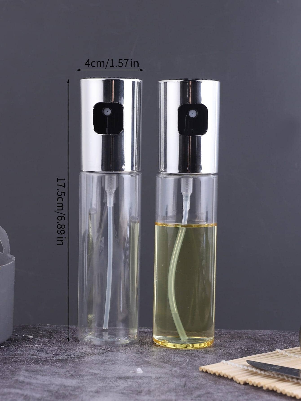 Oil Sprayer, Refillable Olive Oil Pump Spray Bottle for Baking, BBQ