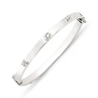 STERLING SILVER BABY BANGLE LOVE CZ HINGED ETERNITY CHILDS BRACELET