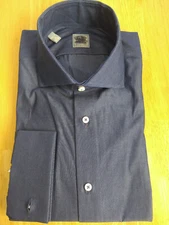 NWOT Ike Behar by Brooks Brothers Navy Blue Spread Collar  16-34/35 MSRP $225