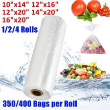 350/400Bags / Roll Clear Plastic Produce Bags On Roll Kitchen Food Storage Fruit
