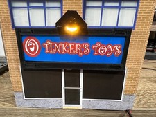 O Scale Lighted Storefront Sign Frame for Model Train Buildings - Set of 2