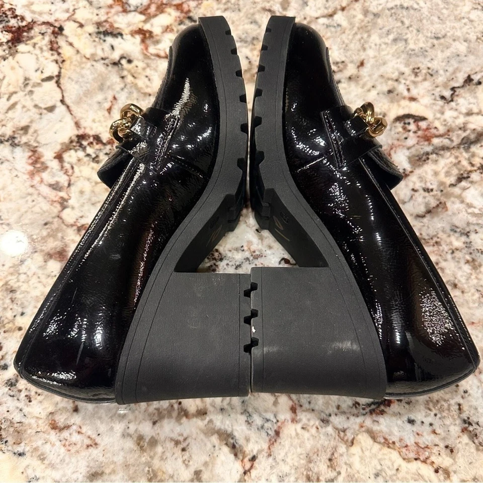 Limelight Adriana черный платформе каблуки каблук пенни мокасины каблуки лошадь бит 8,5 - Изображение 2 из 4