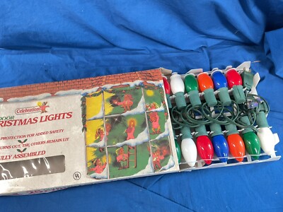 NOS Vintage Celebration 25 Outdooors Multicolor Opaque Colored Light Sets