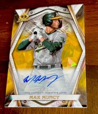 Max Muncy 2022 Bowman Draft Invicta Gold Atomic Refractor Auto 8/50 A's