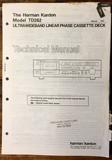 HK Harman Kardon TD-262 TD-262 Cassette Service Manual Original 