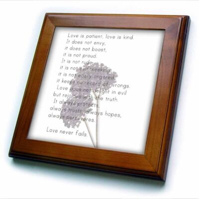 3dRose Love is Patient, Love is Kind Verse with Lavender Flowers - Inspirational