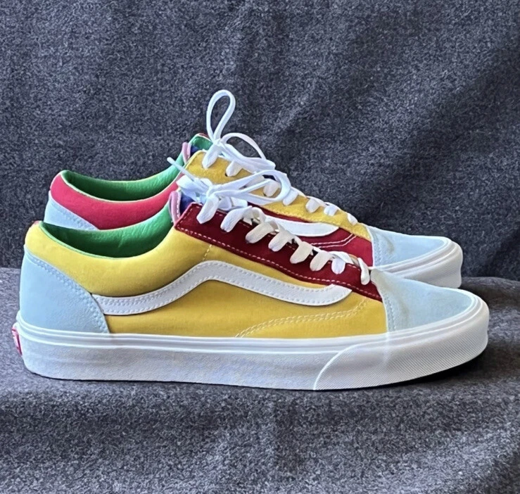 Vans Old Skool Retro Multicolor Rainbow Suede Skate Shoes Size 11 Preowned