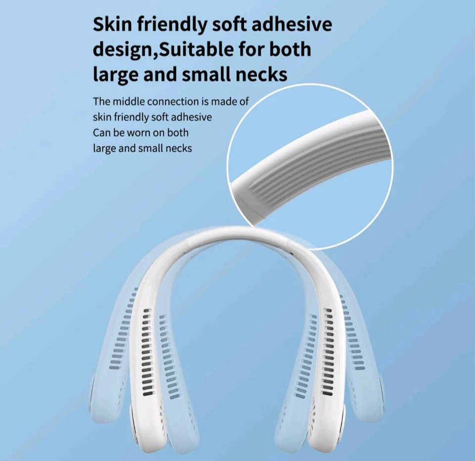 Ventilatore Da Collo Portatile Display 5 Livelli Ricaricabile USB Sport  - Immagine 4 di 4