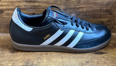 Adidas Samba Leder Turnschuhe ältere Jungen schwarz Gr. UK 5 #REF158