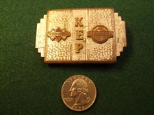 RARE OLD VTG ANTIQUE? BRASS ART DECO BELT BUCKLE - INTERNATIONAL STANDARD "KEP"