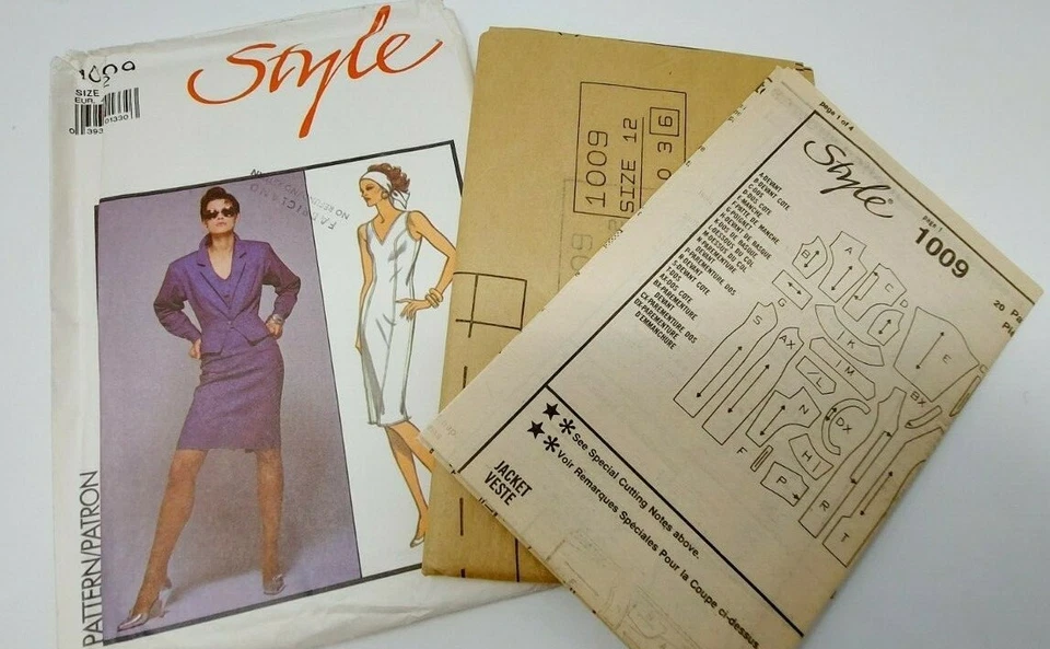 Style 1009 Misses Peplum jacket Dress Sewing Pattern Size 12 Vintage 2 lengths - Image 2 of 3