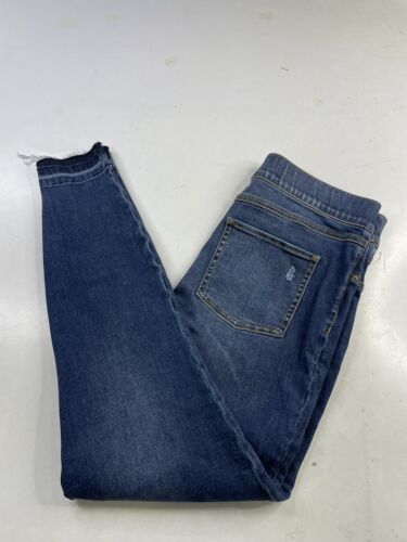 Spanx Distressed Ankle Skinny Jeans in Medium Wash High Rise Sz M Style  20203R 