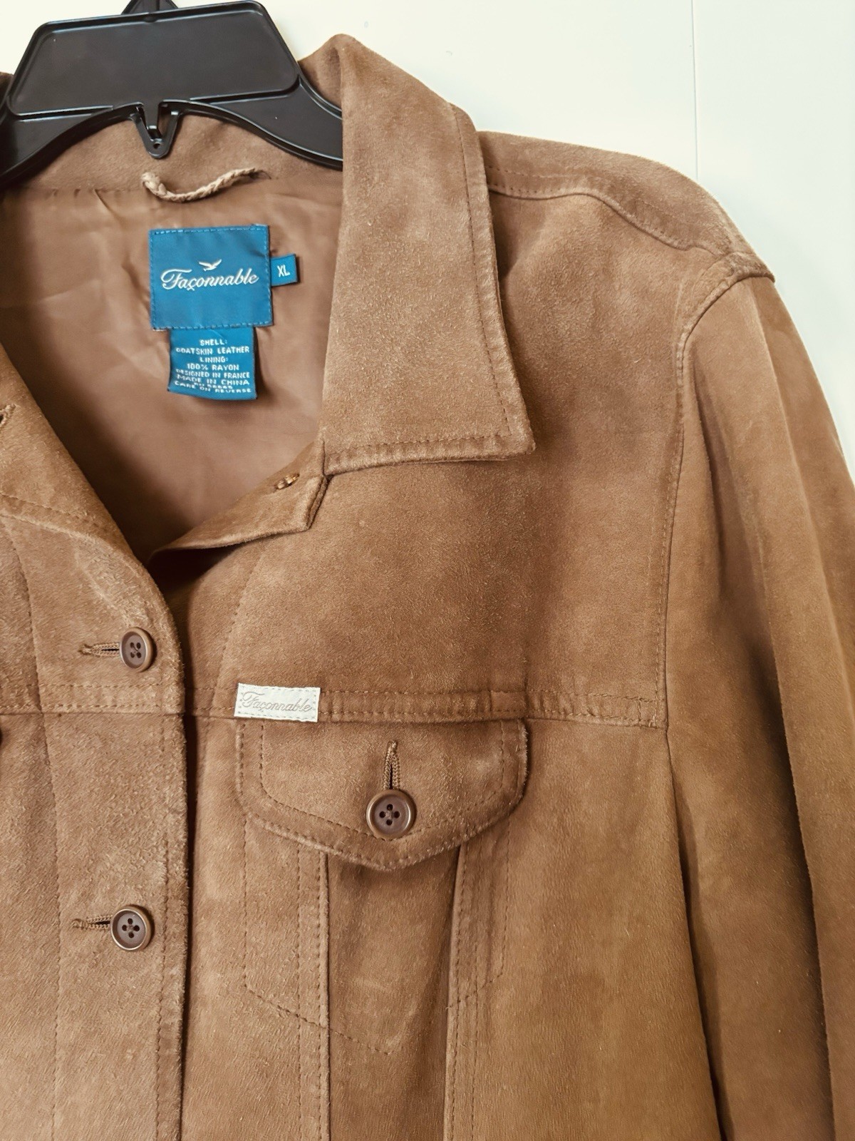 Faconnable Brown Button Front Jacket Pockets Line… - image 5