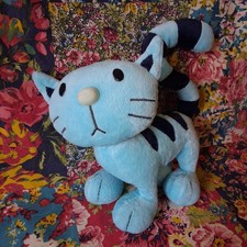 BOB THE BUILDER 9" VINTAGE PILCHARD BLUE CAT SOFT TOY PLUSH BORN TO PLAY 1998