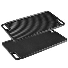 Cast Iron Griddle Pan Non-Stick Pre-Seasoned BBQ Grill Pan for Oven Safe