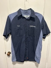 GULFSTREAM AEROSPACE MECHANICS SHIRT EMPLOYEE BUTTON DOWN LARGE RED KAP
