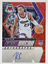 Keon Ellis 2023-24 Panini Mosaic Fast Break Autographs #FB-KEO Red Disco /49