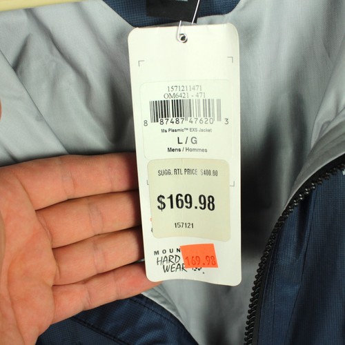 Mountain Hardwear Plasmic Zip Windbreaker Jacket Mens Large Blue Super Light NWT - Picture 6 of 13
