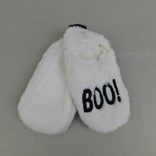 Hyde and Eek Boutique Faux Fur Halloween Gripper Slipper Socks Ghost 8-10 M/L