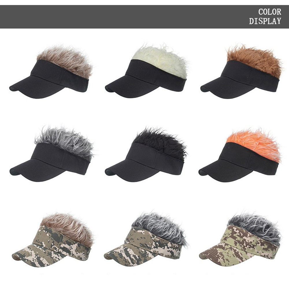 APL Parrucca berretto da baseball parrucca divertente SunVisor cappello capelli sintetici corti berretto F 9Y4E