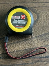 Tool Bench Hardware Yellow Tape Measure With Auto Lock ~ 25 Ft. (7.5 m)