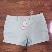 NEW Vineyard Vines Washed Dayboat Shorts Turquoise Green Blue Women's Size 14