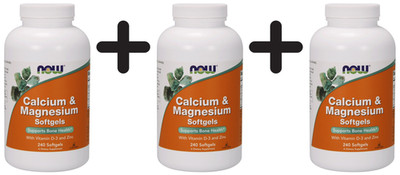 3 x NOW Foods Calcium & Magnesium with Vit D and Zinc - 240 (117,99 EUR/kg)