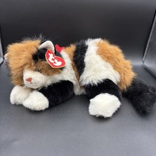 Ty Classic Plush Calico Cat Maggie 15  Laying Down Stuffed Toy 1995 w/ Tag