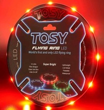 TOSY Flying Ring Frisbee 12 LEDs, Red, Auto-Lightup, Waterproof