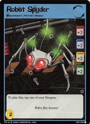 Neopets TCG Robot Spyder - Robot Petpet - Vintage Trading Card