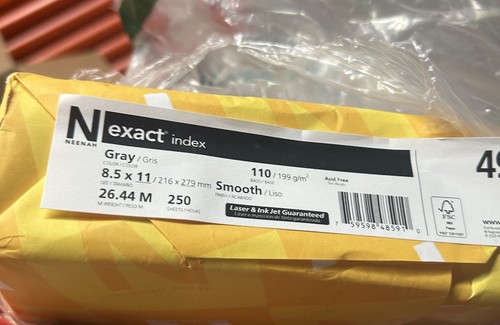® Extra-Heavyweight Exact® Index Card Stock 110 Lb. 8 1/2" x 11" Gray Pack of... - Picture 2 of 2