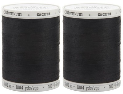 Gutermann SewAll Sewing Thread 1094 Yards Black Polyester Spool Apparel